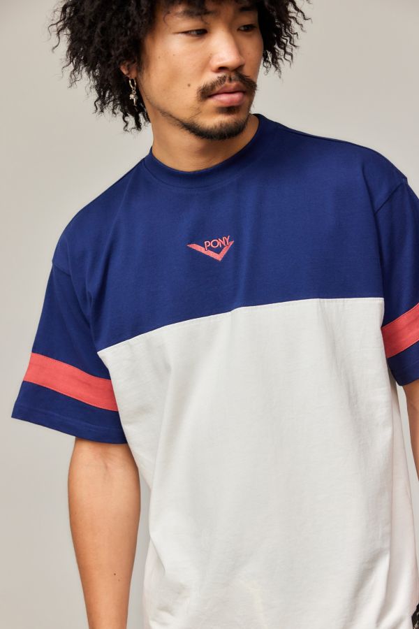 Slide View: 1: Pony Navy Colourblock T-Shirt