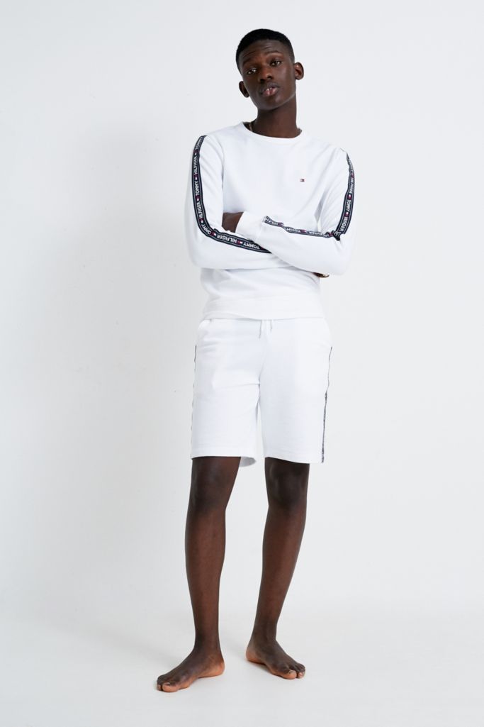 Tommy Hilfiger Taped White Lounge Shorts | Urban Outfitters UK