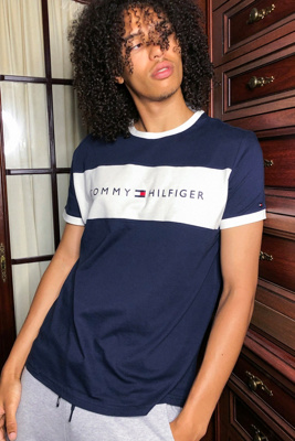 tommy hilfiger tape sweatshirt navy