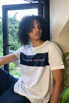 tommy hilfiger tape sweatshirt white