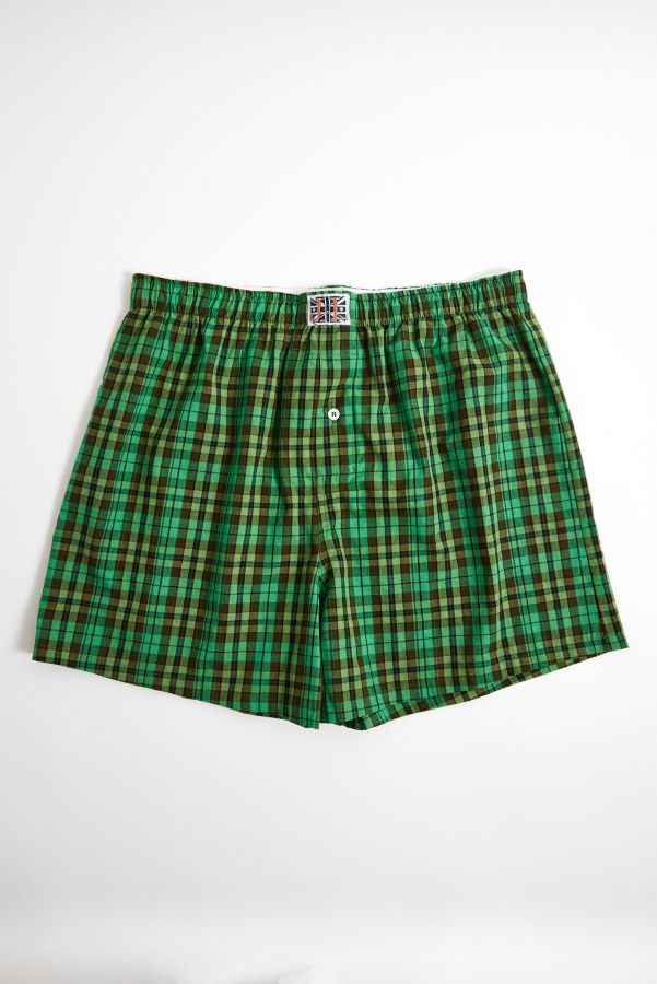 Slide View: 1: Jaded London Green Check Boxers