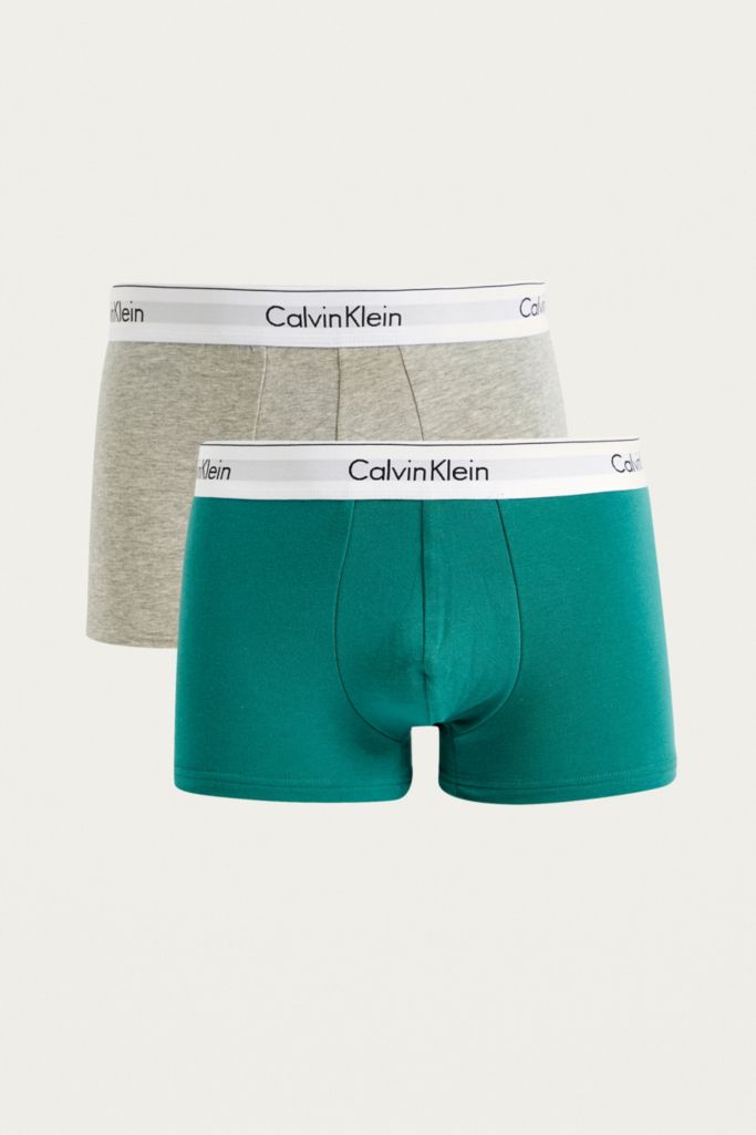 Calvin Klein Green and Grey Boxer Trunks 2-Pack | Urban Outfitters UK