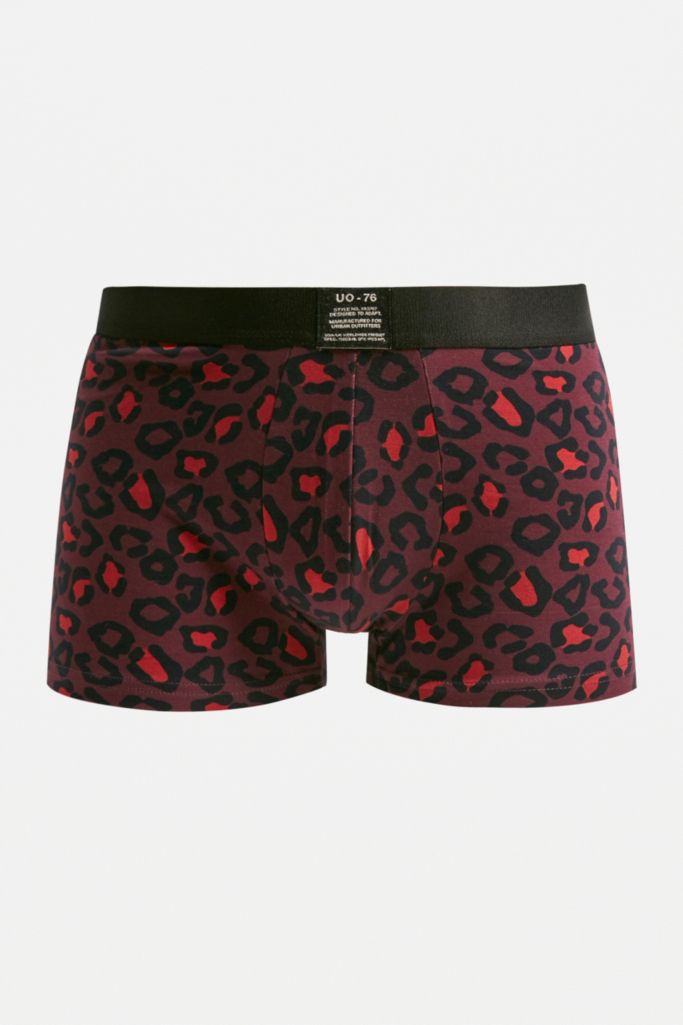 UO Leopard Print Low Rise Boxer Trunks 1-Pack | Urban Outfitters UK