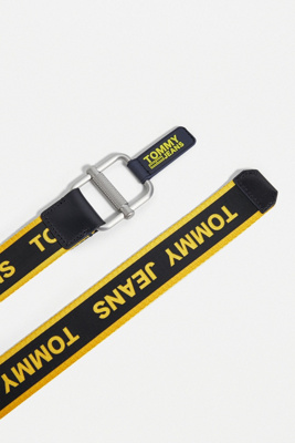 tommy jeans webbing belt yellow