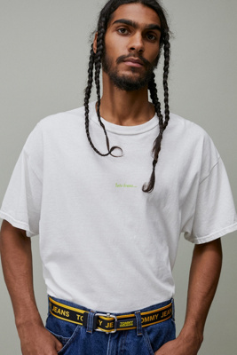 tommy jeans webbing belt yellow