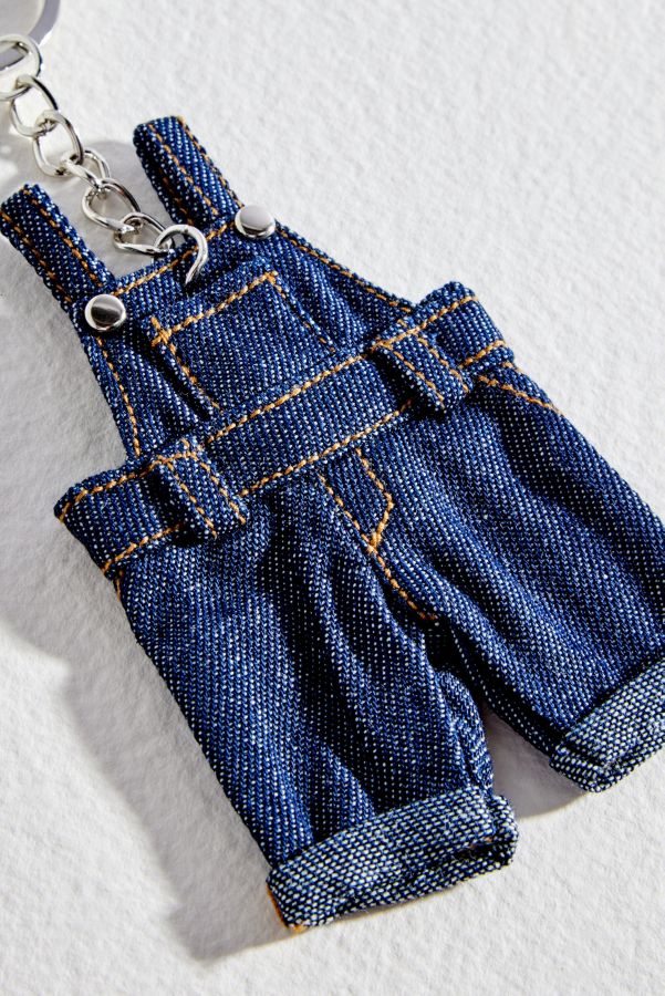 Slide View: 2: Mini Denim Dungarees Keyring