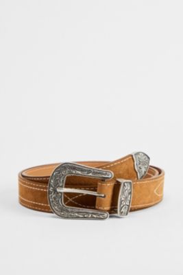 UO Brown Faux Suede Western Belt