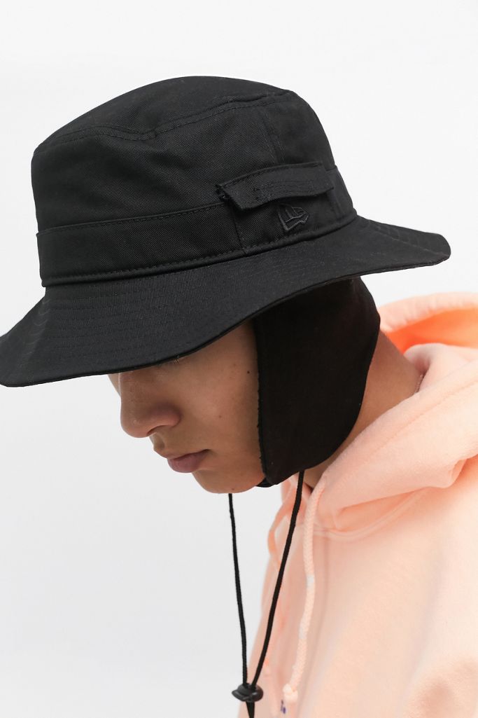 New Era Adventure Black Dog Ear Bucket Hat Urban Outfitters UK