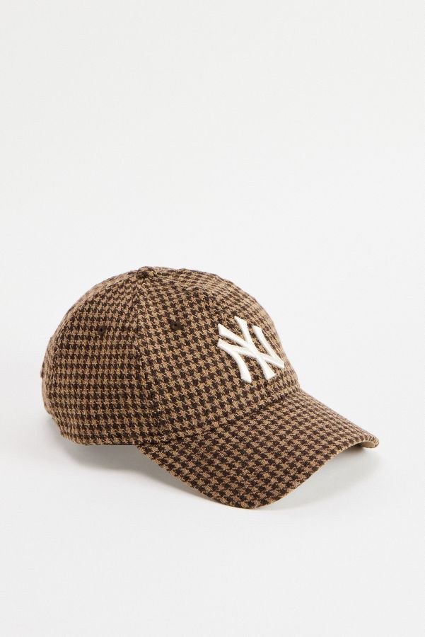 Slide View: 1: Casquette 9TWENTY New Era NY Pied-de-poule Marron