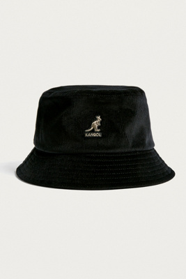 black corduroy bucket hat