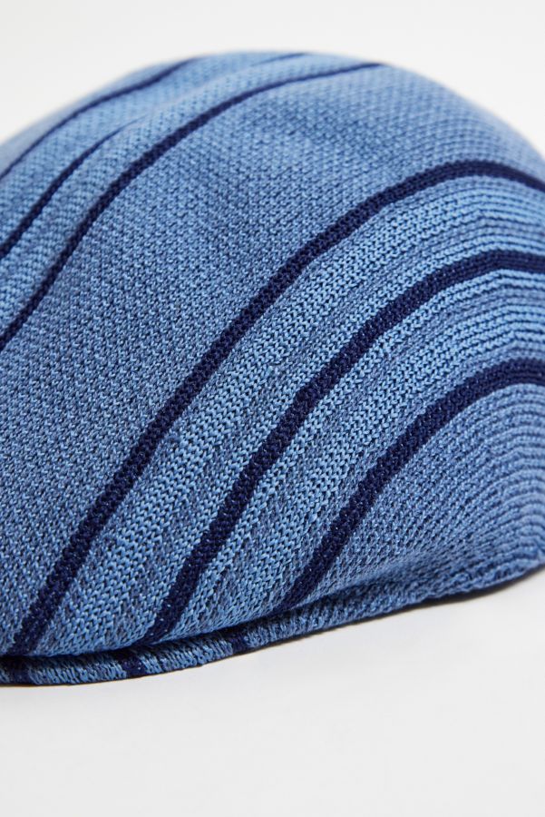 Vista diapositiva: 2: Cappello Piatto Kangol Wool 507 Blu a Righe