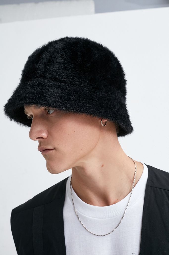 iets frans… Black Fluffy Bucket Hat Urban Outfitters UK