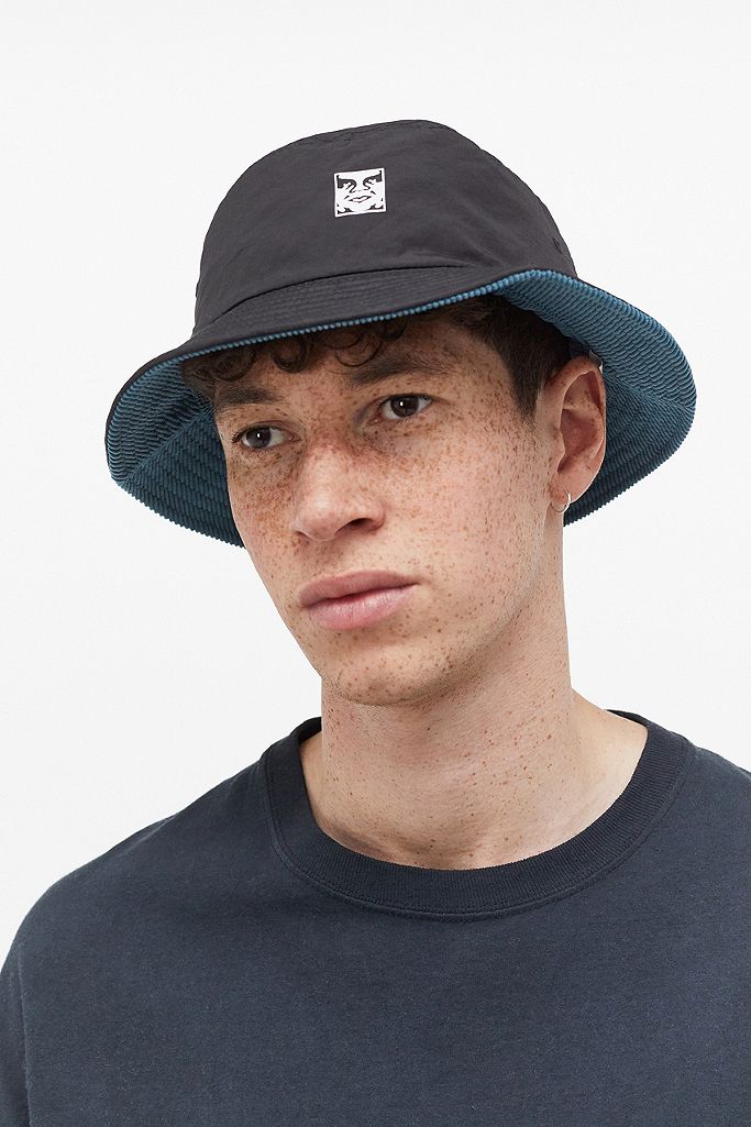 OBEY Icon Black Reversible Bucket Hat | Urban Outfitters UK