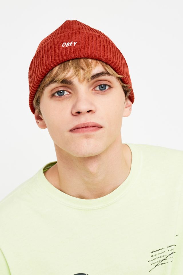 OBEY Hangman Rust Beanie | Urban Outfitters UK