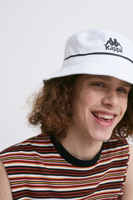 white kappa bucket hat