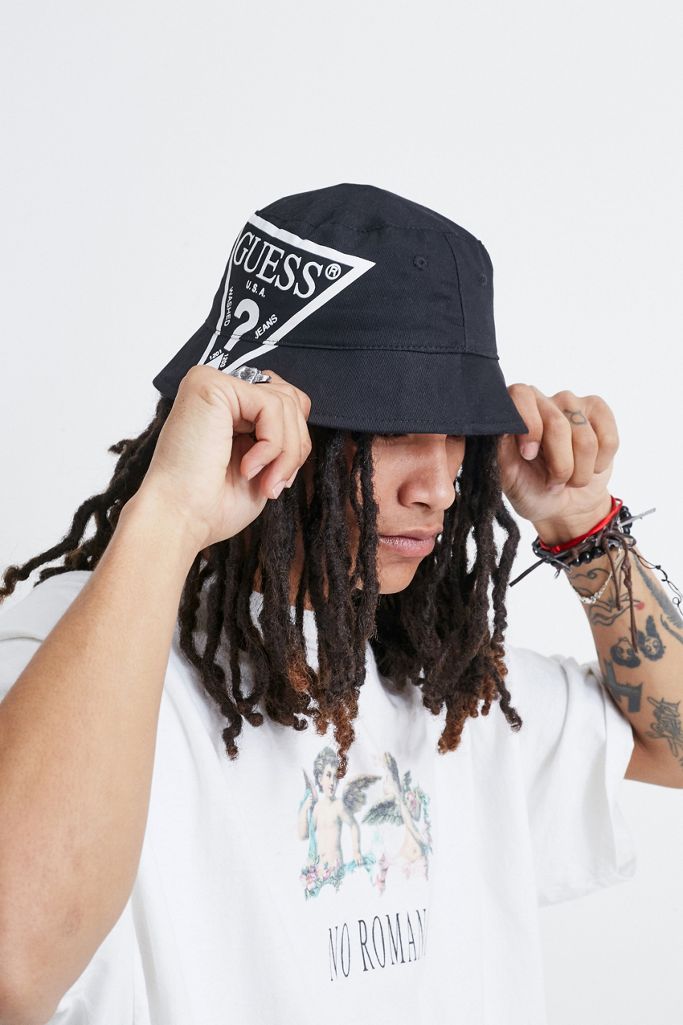 GUESS Cotton Twill Reversible Bucket Hat Urban Outfitters UK