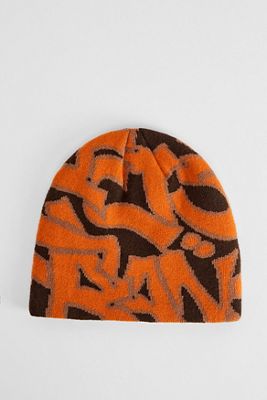 iets frans... Orange Graffiti Beanie