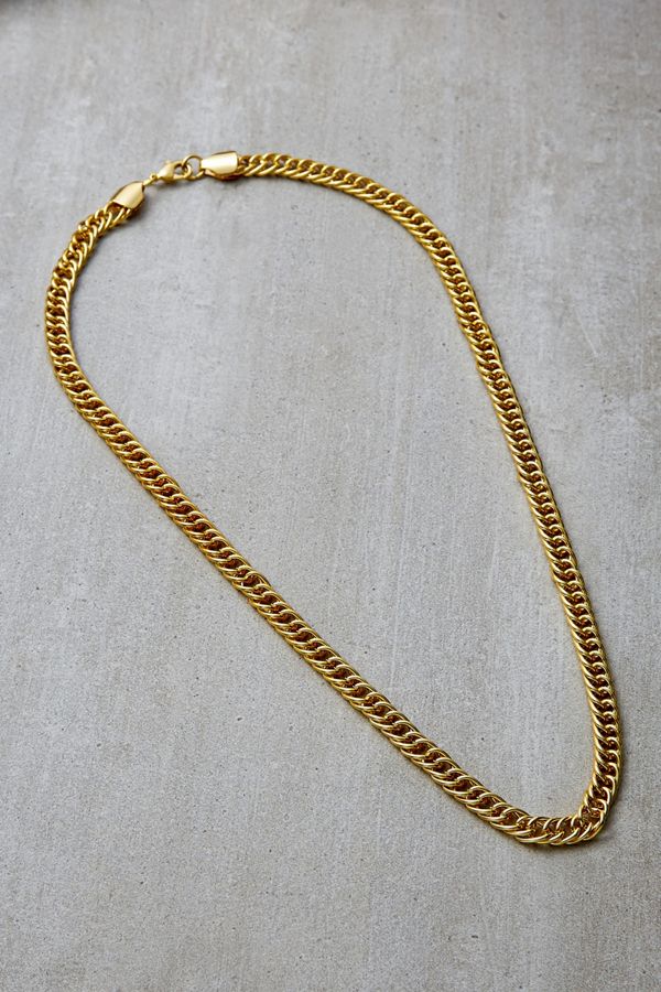 Gold Curve Neck Chain Necklace Urban Outfitters UK