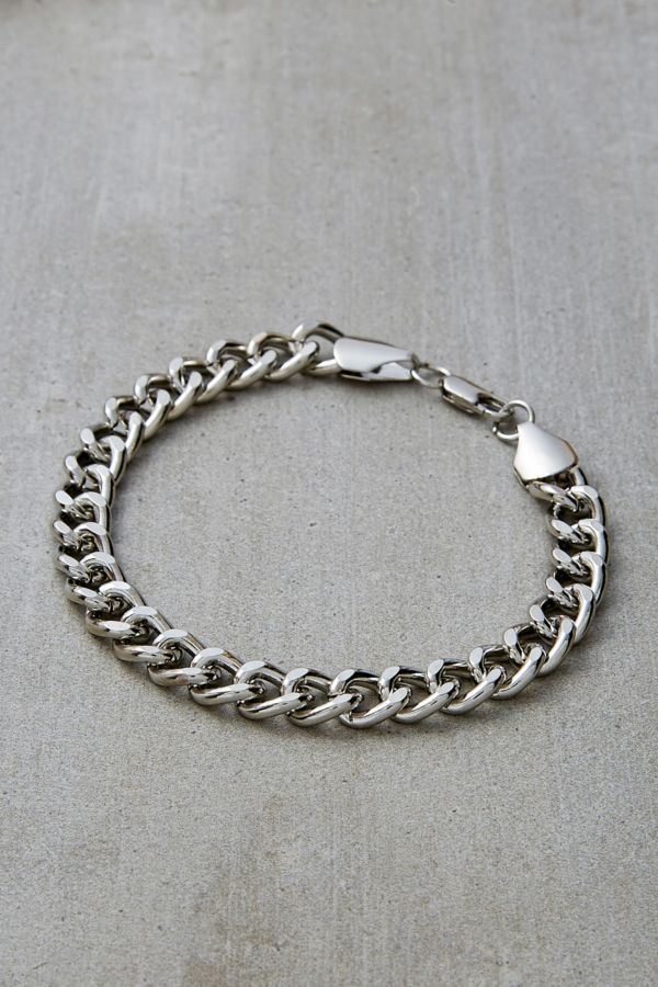 Silver Curb Neck Chain Bracelet | Urban Outfitters UK