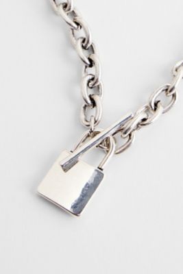 Collier ras du cou avec pendentif chaîne et cadenas Silence + Noise