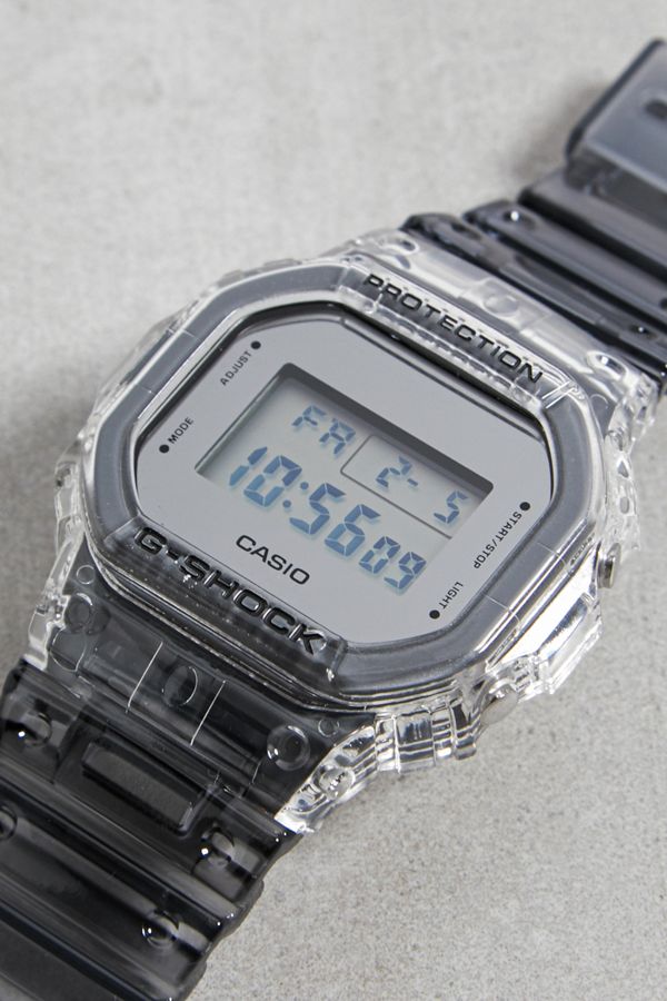 Casio GShock DW5600 Skeleton Clear Watch Urban Outfitters UK