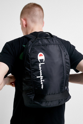 champion black script logo backpack