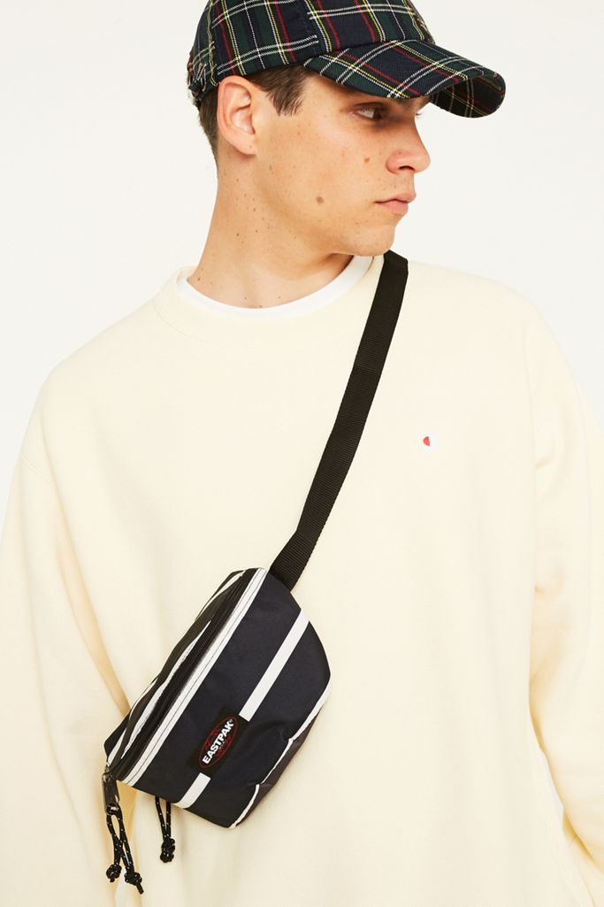 Eastpak Springer Striped Black Cross Body Bag Urban Outfitters UK