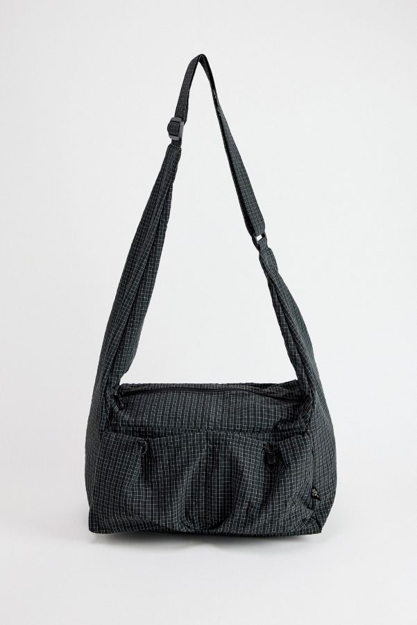 Slide View: 1: Ayker Navy Check Sling Crossbody Bag