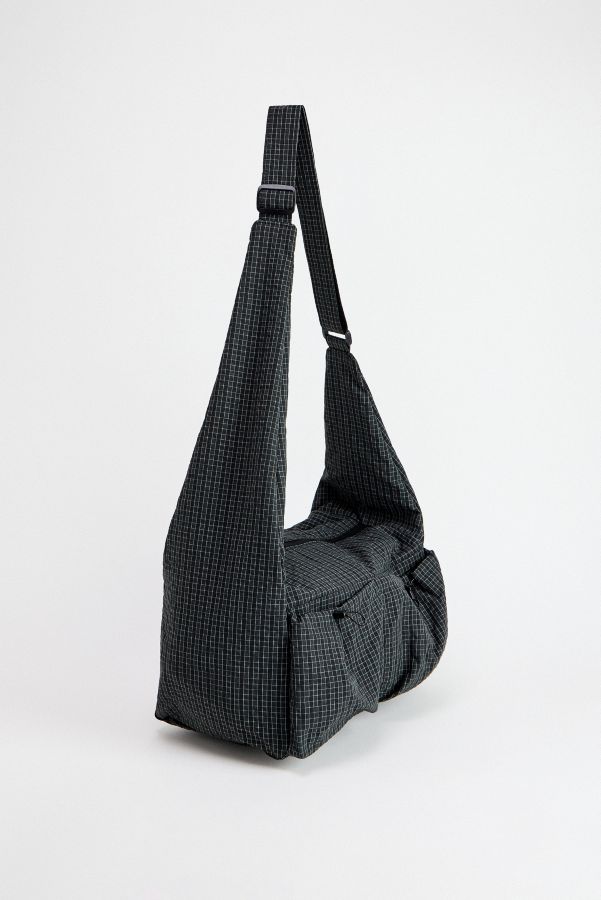 Slide View: 2: Ayker Navy Check Sling Crossbody Bag