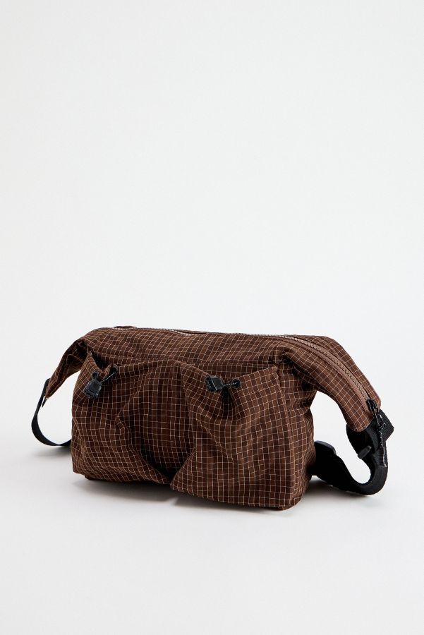 Slide View: 1: Ayker Brown Check Sling Crossbody Bag