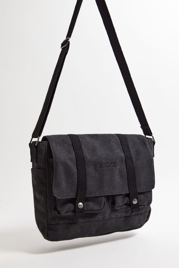 Slide View: 2: Sac Messager en Toile Noire BDG