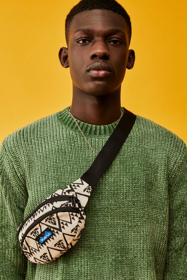 KAVU Pyramid Print Canvas Spectator Bum Bag Urban Outfitters UK