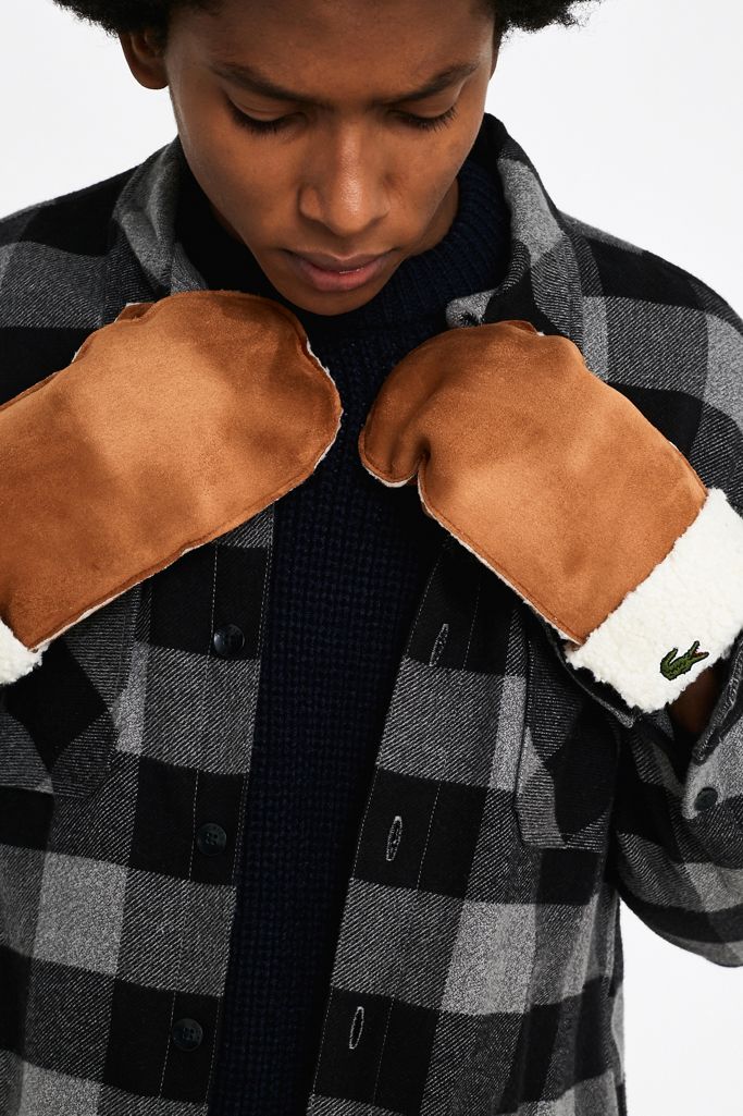 Lacoste Shearling Mittens Urban Outfitters UK