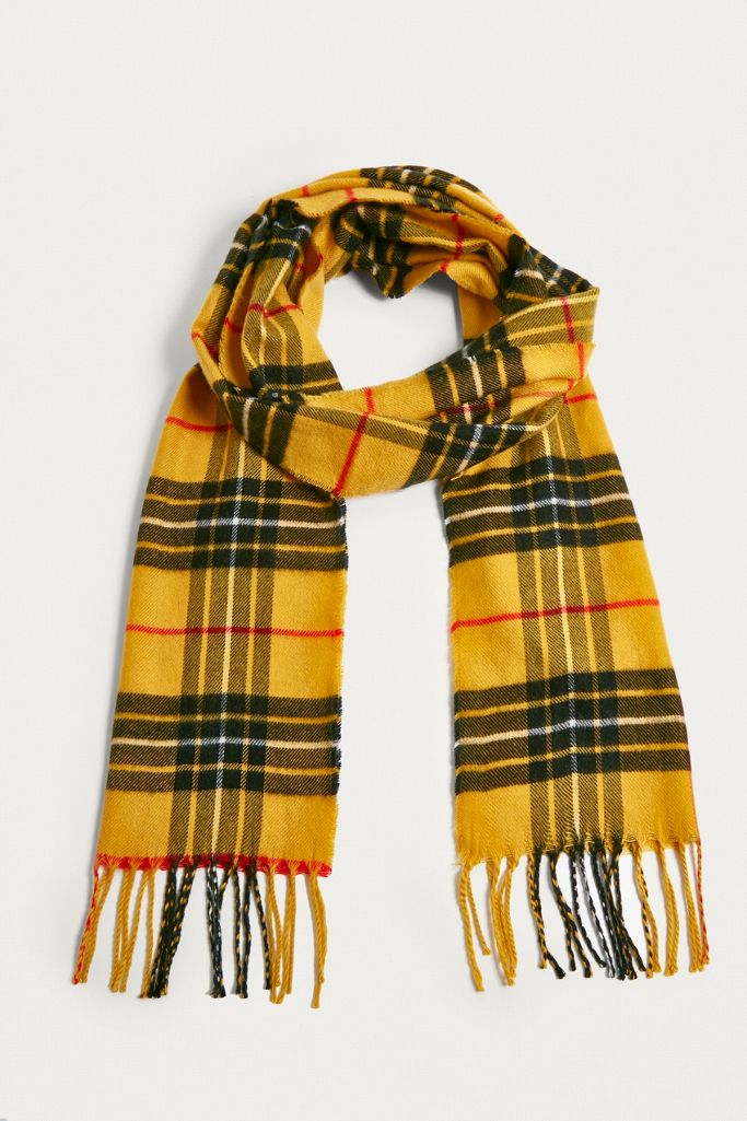 UO Yellow Plaid Scarf Urban Outfitters UK