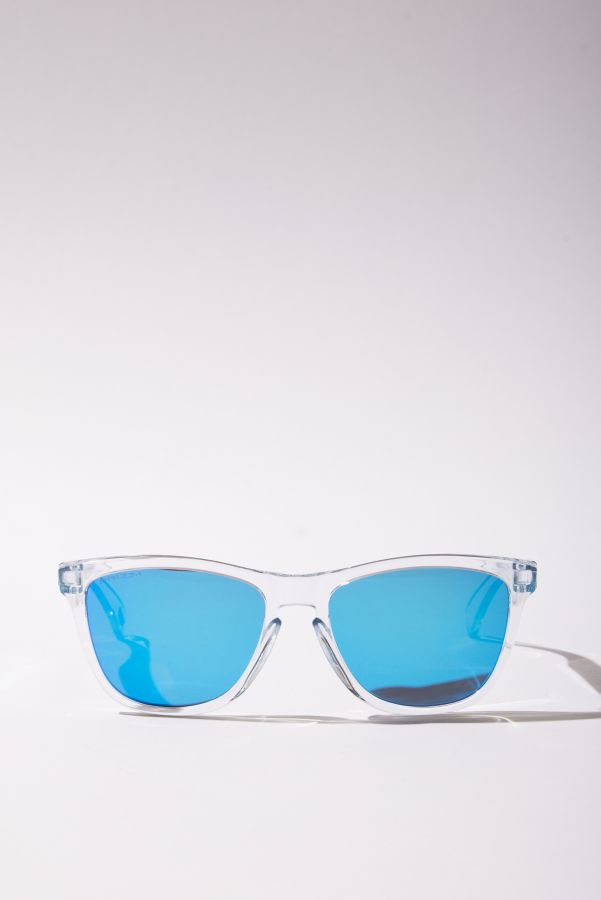 Vista diapositiva: 2: Oakley Frogskins Crystal Clear Prizm Sapphire Iridium Sunglasses