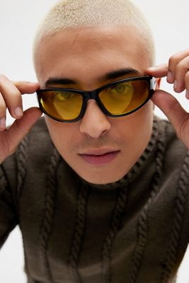 iets frans... Yellow Sports Wrap Sunglasses