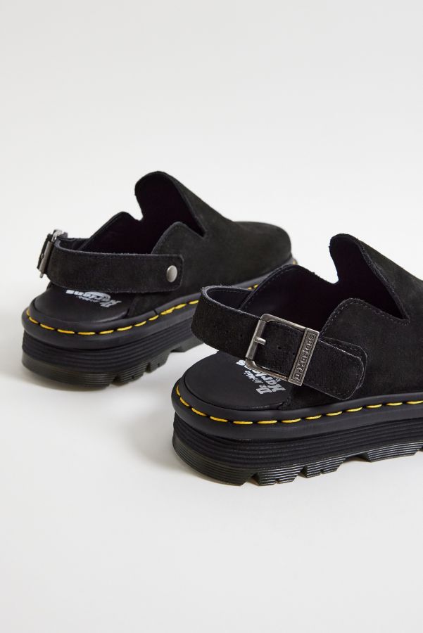 Vista diapositiva: 4: Mules Dr. Martens Zebzag in Pelle Scamosciata Nera