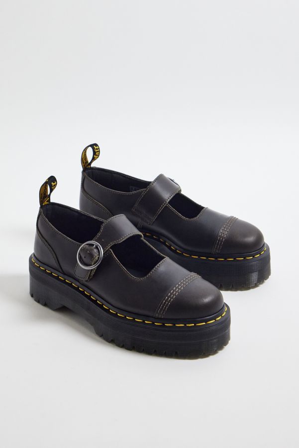 Slide View: 2: Dr. Martens Dark Taupe Addina Orleans Platform Shoes