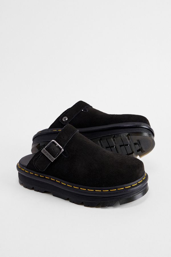 Slide View: 2: Dr Martens Schwarz Zebzag Wildleder Pantoletten