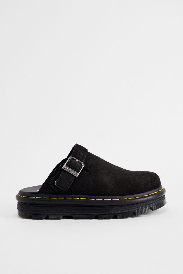 Slide View: 3: Dr Martens Schwarz Zebzag Wildleder Pantoletten