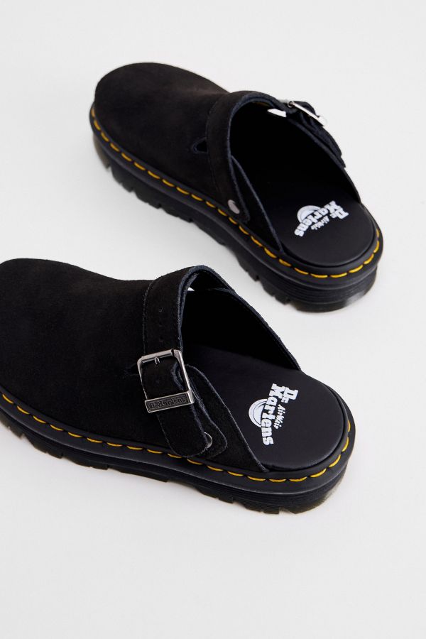 Slide View: 5: Dr Martens Schwarz Zebzag Wildleder Pantoletten