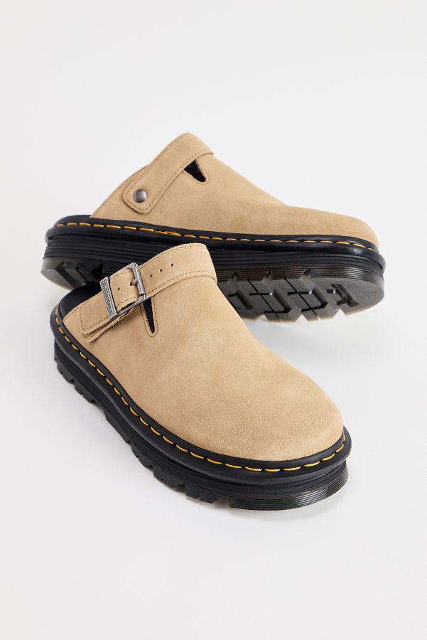 Slide View: 2: Dr Martens Tan Zebzag Suede Mules