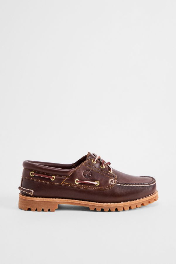 Vista diapositiva: 2: Timberland Scarpe da barca Noreen in pelle bordeaux con 3 occhielli