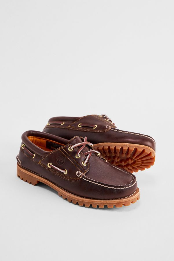 Vista diapositiva: 3: Timberland Scarpe da barca Noreen in pelle bordeaux con 3 occhielli