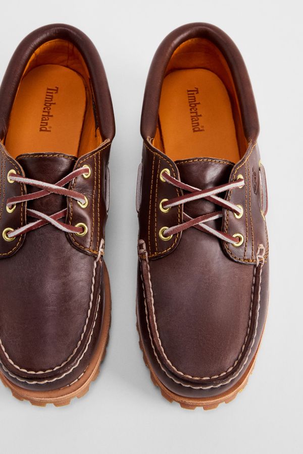 Vista diapositiva: 4: Timberland Scarpe da barca Noreen in pelle bordeaux con 3 occhielli