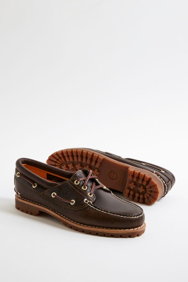 Slide View: 2: Timberland Burgundy Noreen Leather 3-Eyelet Lug Boat Shoes