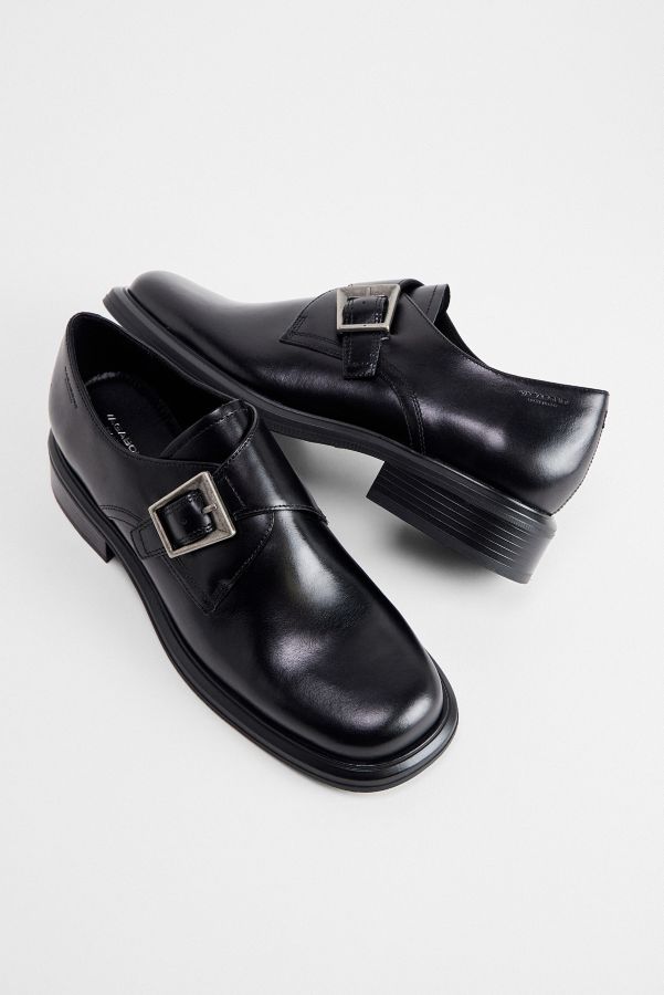 Slide View: 3: Vagabond Black Ellis Buckle Leather Shoes