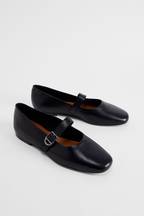 Slide View: 2: Vagabond Black Jolin Leather Ballet Shoes