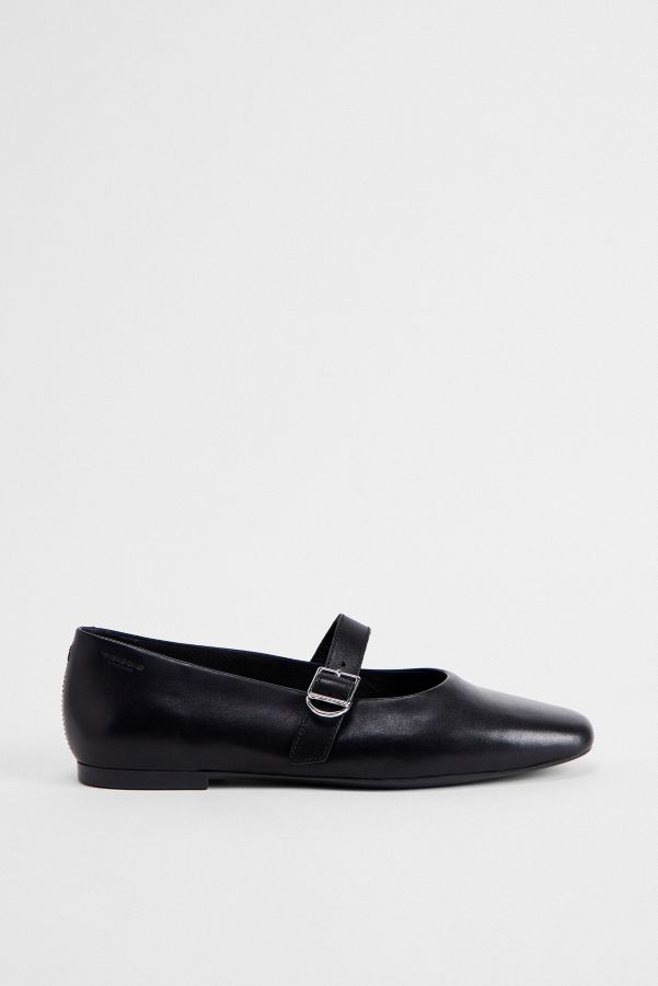 Slide View: 3: Vagabond Black Jolin Leather Ballet Shoes