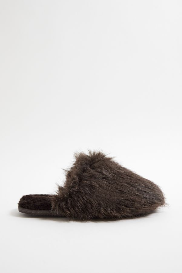 Slide View: 3: Pantoufles UO Cosy Marron en Fausse Fourrure